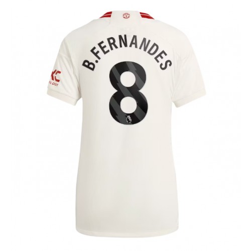 Fotballdrakt Dame Manchester United Bruno Fernandes #8 Tredjedrakt 2023-24 Kortermet